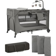 Дитячий манеж Kinderkraft с пеленатором Joy 2 Dark Grey (5902533925155) Дитячий манеж Kinderkraft с пеленатором Joy 2 Dark Grey (5902533925155)