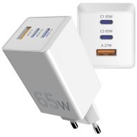 Зарядний пристрій Sigma 2xUSB-C PD65W + 1xUSB QC3.0 GaN X-power PS65-01 white (4827798637715) Зарядний пристрій Sigma 2xUSB-C PD65W + 1xUSB QC3.0 GaN X-power PS65-01 white (4827798637715)