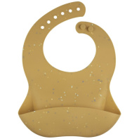 Нагрудничок Canpol babies DOTS силіконовий з кишенькою жовтий (51/029_yel)