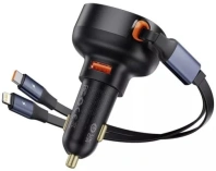 Автомобільний зарядний пристрій Baseus Enjoyment Pro Car Charger USB 60W with Retractable Cable USB-C/Lightning Black (C00057802111-02)