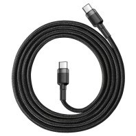 Дата кабель USB-C to USB-C 1.0m 3A 60W Cafule Black Baseus (CATKLF-GG1)