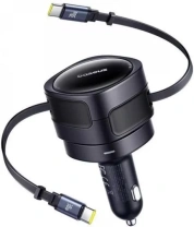 Автомобільний зарядний пристрій Baseus Enjoyment Max Retractable Cable 60W Black (C00035507121-01) Автомобільний зарядний пристрій Baseus Enjoyment Max Retractable Cable 60W Black (C00035507121-01)