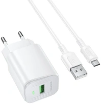 Зарядний пристрій BOROFONE BAS82A Star QC3.0 18W White with AM / MicroUSB (6941991126734) Зарядний пристрій BOROFONE BAS82A Star QC3.0 18W White with AM / MicroUSB (6941991126734)