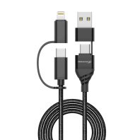 Дата кабель USB-C + USB-A to Lightning + Micro 5P + USB-C 1.0m 2.4-3A black Grand-X (PX-41B) Дата кабель USB-C + USB-A to Lightning + Micro 5P + USB-C 1.0m 2.4-3A black Grand-X (PX-41B)
