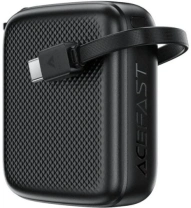 Батарея універсальна Acefast M15 10000mAh 20W Black with Build Type-C Cable (6974316283973)
