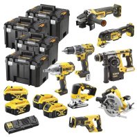 Набір електроіструментів DeWALT 8 од., 18 В XR Li-lon, 4 кейса TSTAK, 4*5Ah АКБ та 1 ЗП (DCK865P4T) Набір електроіструментів DeWALT 8 од., 18 В XR Li-lon, 4 кейса TSTAK, 4*5Ah АКБ та 1 ЗП (DCK865P4T)