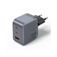 Зарядний пристрій Vention 2xUSB-C PD70W + 1xUSB QC3.0 22.5W GaN gray (FEXH0-EU)