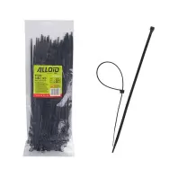 Стяжка Alloid 4.8х250мм, пластик, 100шт./уп., чорний (PC-48250B)