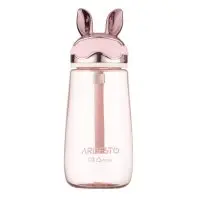 Пляшка для води Ardesto Bunny 600мл, пластик, рожевий (AR2260BP)