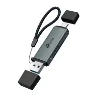 Зчитувач флеш-карт TP-Link USB-C + USB 2.0 SD + TF silver (UA430D) Зчитувач флеш-карт TP-Link USB-C + USB 2.0 SD + TF silver (UA430D)