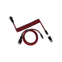 Змінний кабель  Keychron Premium Coiled Aviator Cable Straight Type-A / Type-C Red  (CAB2_KEYCHRON)
