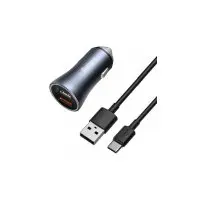 Автомобільний зарядний пристрій Baseus Golden Contactor Pro Dual Quick Charger 40W Dark Gray  (TZCCJD-A0G)