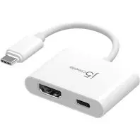 Перехідник USB-C M to HDMI F + USB-C F PD100W white J5create (JCA152-N)