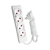 Мережевий подовжувач TECCO 3м 4 поста white (8681277841477)