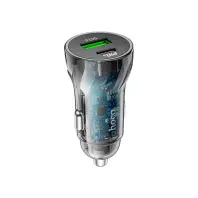 Автомобільний зарядний пристрій Hoco Z47A Transparent Discovery Edition 30W Black  (6931474782274)