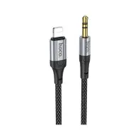 Кабель мультимедійний Lightning to 3.5mm M 1.0m nylon UPA26 black HOCO (6942007608817)