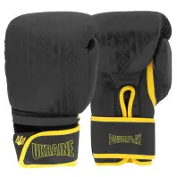 Боксерські рукавички PowerPlay 3021 Ukraine Чорно жовті 14 унцій (PP_3021_14oz_Black/Yellow)