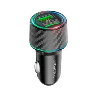 Зарядний пристрій BOROFONE 2xUSB QC3.0 36W car adapter black (6941991101205)