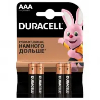 Батарейка Duracell AAA лужні 4 шт. в упаковці (5000394052543 / 81545421) Батарейка Duracell AAA лужні 4 шт. в упаковці (5000394052543 / 81545421)