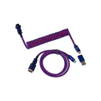 Змінний кабель  Keychron Premium Coiled Aviator Cable Straight Type-A / Type-C Purpule  (CAB1_KEYCHRON)