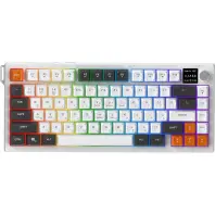 Клавіатура Ajazz AF82 Wireless/Bluetooth/USB UA Gray/White/Orange (AF82-GWO)