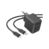 Зарядний пристрій Hoco CS13A PD 20W Black with Type-C/Lightning  (6942007603829)