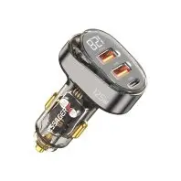 Зарядний пристрій Essager 2xUSB + 1xUSB-C 125W QC3.0/PD3.0 Display Car Charger (ECC2AC-FM12-Z)