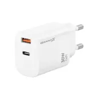 Зарядний пристрій Grand-X 1xUSB-C + 1xUSB QC3.0 36W white (CH-360W)