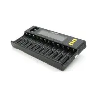 Зарядний пристрій для акумуляторів Liitokala 12 Slots+2, Ni-Mh/Li-ion/LiFePo4/Крона, LED+LCD (Lii-S12)
