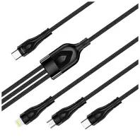 Кабель ColorWay 3in1 60W Type-C / Lightning/Type-C/MicroUSB 1.2m 60W Black  (CW-CBPDU3060-BK)