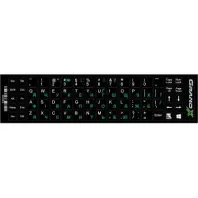 Наклейка на клавіатуру Grand-X 68 keys UA green, Latin white (GXDGUA)
