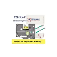 Стрічка для принтера етикеток UKRMARK B-SL-T651P, самоламінуюча, 24мм, black on yellow, аналог TZe-SL651 (900329) Стрічка для принтера етикеток UKRMARK B-SL-T651P, самоламінуюча, 24мм, black on yellow, аналог TZe-SL651 (900329)