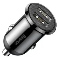 Зарядний пристрій Baseus Grain Pro Car Charger (Dual USB 4.8A ) USB Black (CCALLP-01) Зарядний пристрій Baseus Grain Pro Car Charger (Dual USB 4.8A ) USB Black (CCALLP-01)