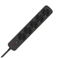 Мережевий фільтр живлення ColorWay CCA-3G1MM 5 розеток, 2m Black (CW-PSEA1052BK)