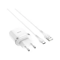 Зарядний пристрій HOCO C12Q Smart USB QC3.0 + cable USB to USB-C 18W White (6931474716309)
