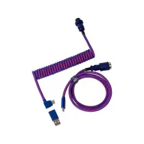 Змінний кабель  Keychron Premium Coiled Aviator Cable Angled Type-A / Type-C Purpule  (CAB3_KEYCHRON)
