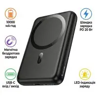 Батарея універсальна HOCO 10000mAh Grace PD/20W Magnetic Black (J141 / 714984) Батарея універсальна HOCO 10000mAh Grace PD/20W Magnetic Black (J141 / 714984)