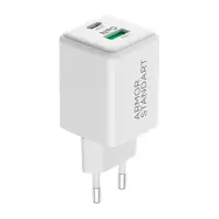 Зарядний пристрій Armorstandart AR372 45W GaN Type-C + USB White (ARM77550)