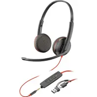 Навушники Poly BlackWire C3225 USB-C HS Stereo +3.5mm Plug +USB-C/A Adapter (Bulk) Black (8X229A6) Навушники Poly BlackWire C3225 USB-C HS Stereo +3.5mm Plug +USB-C/A Adapter (Bulk) Black (8X229A6)