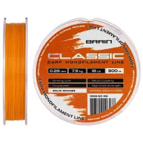 Волосінь Brain Classic Carp Line (solid orange) 300m 0.28mm 18lb 7.9kg (1858.80.98)