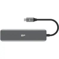 Порт-реплікатор Silicon Power Docking Station USB-C 7-in-1 Boost SU20 Silver Aluminum (SPU3C07DOCSU200G)