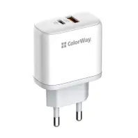 Зарядний пристрій ColorWay Power Delivery Port PPS USB (Type-C PD+ USB QC3.0) (45W) white (CW-CHS042PD-WT) Зарядний пристрій ColorWay Power Delivery Port PPS USB (Type-C PD+ USB QC3.0) (45W) white (CW-CHS042PD-WT)