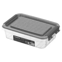 Харчовий контейнер Ardesto Fresh 0.52л, пластик, прямокутна, сірий (AR1303R)