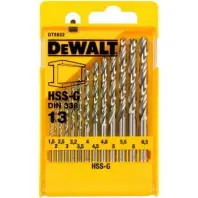 Набір свердл DeWALT HSS-G по металлу, 13шт, d=1,5-6,5мм. (DT5922) Набір свердл DeWALT HSS-G по металлу, 13шт, d=1,5-6,5мм. (DT5922)