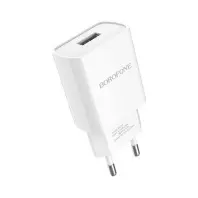 Зарядний пристрій BOROFONE BA20A USB 10.5W + cable USB to USB-C white (6931474700742)