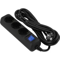 Мережевий фільтр 2E U03ESM3BK 3/3m Black  (2E-U03ESM3BK)
